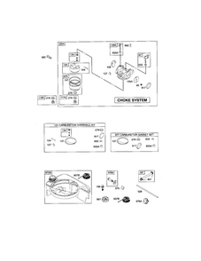 Carburetor/Fuel Tank Diagram and Parts List for 120500 0015-0354 Briggs and Stratton Engine